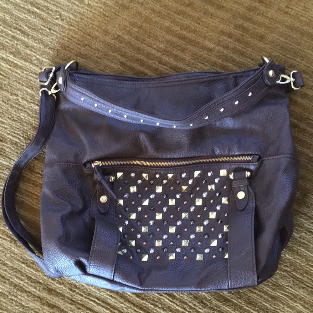 Steve Madden chocolate brown purse w/ long handle